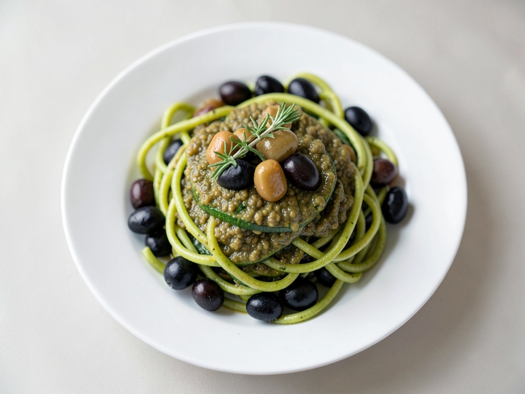 Zoodles con pesto di olive