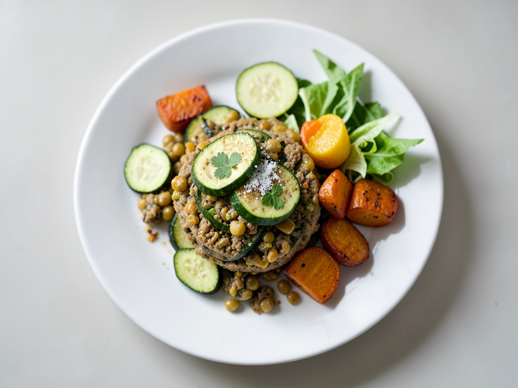 Falafel di ceci croccanti con verdure al forno e insalata fresca