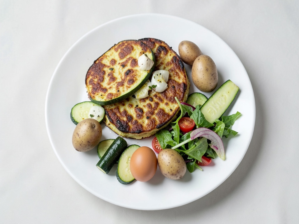 Crocchette croccanti di zucchine e patate con insalata greca fresca