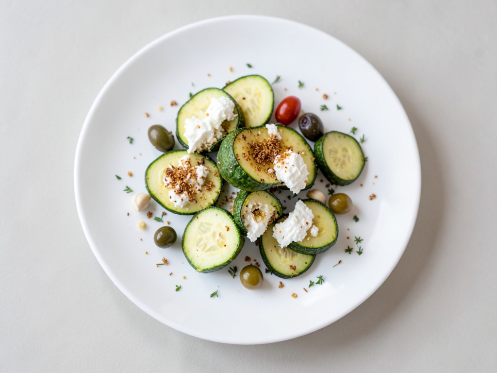 Rouleaux de courgette frais à la crème de feta