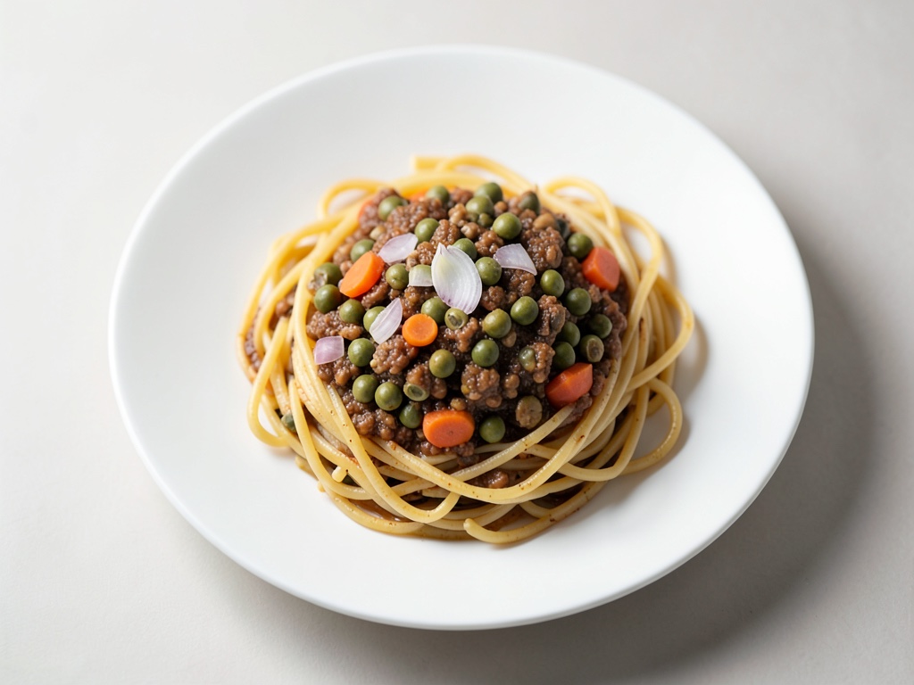 Linsen-Bolognese mit Spaghetti
