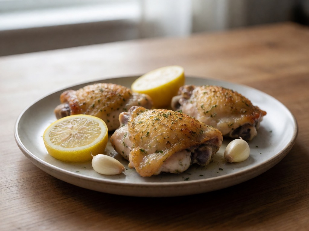 Low-Carb Hähnchenschenkel mit Zitronen-Kräuter-Crème