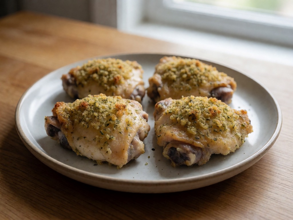 Low-Carb Hähnchenschenkel mit Zitronen-Kräuter-Kruste