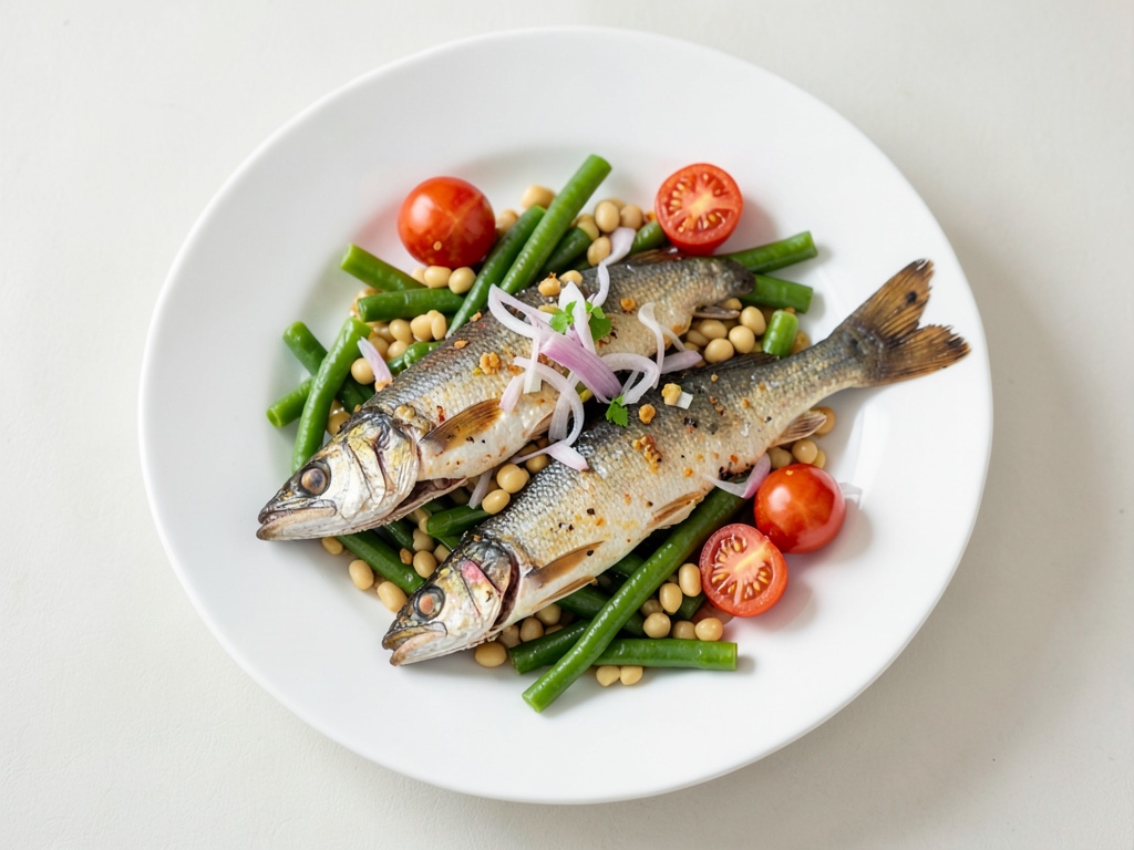 Filetti di aringa con insalata di fagiolini