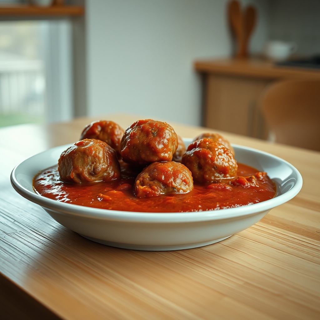 Hackbällchen mit Tomatensauce im Airfryer