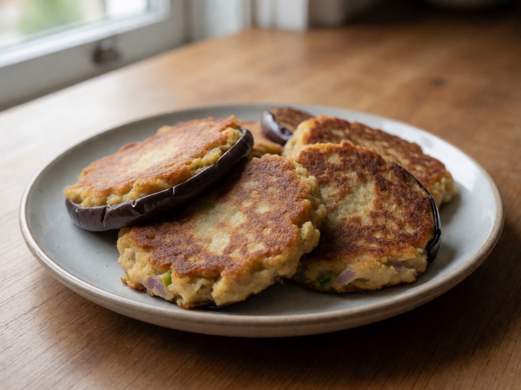 Mediterrane Auberginen-Chickpea-Pfannkuchen