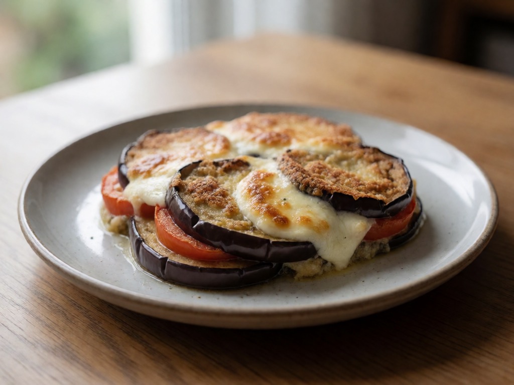 Mediterrane Auberginen-Parmigiana aus der Heißluftfritteuse