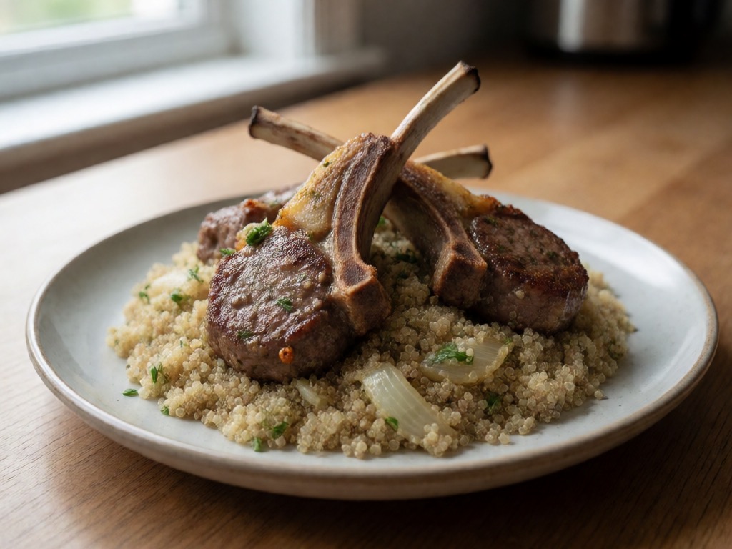 Mediterrane Lammkoteletts mit Kräuterquinoa