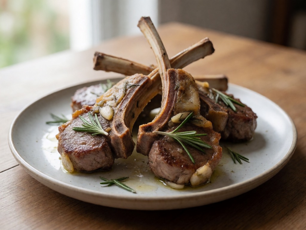 Mediterrane Lammkoteletts mit Rosmarin und Knoblauch