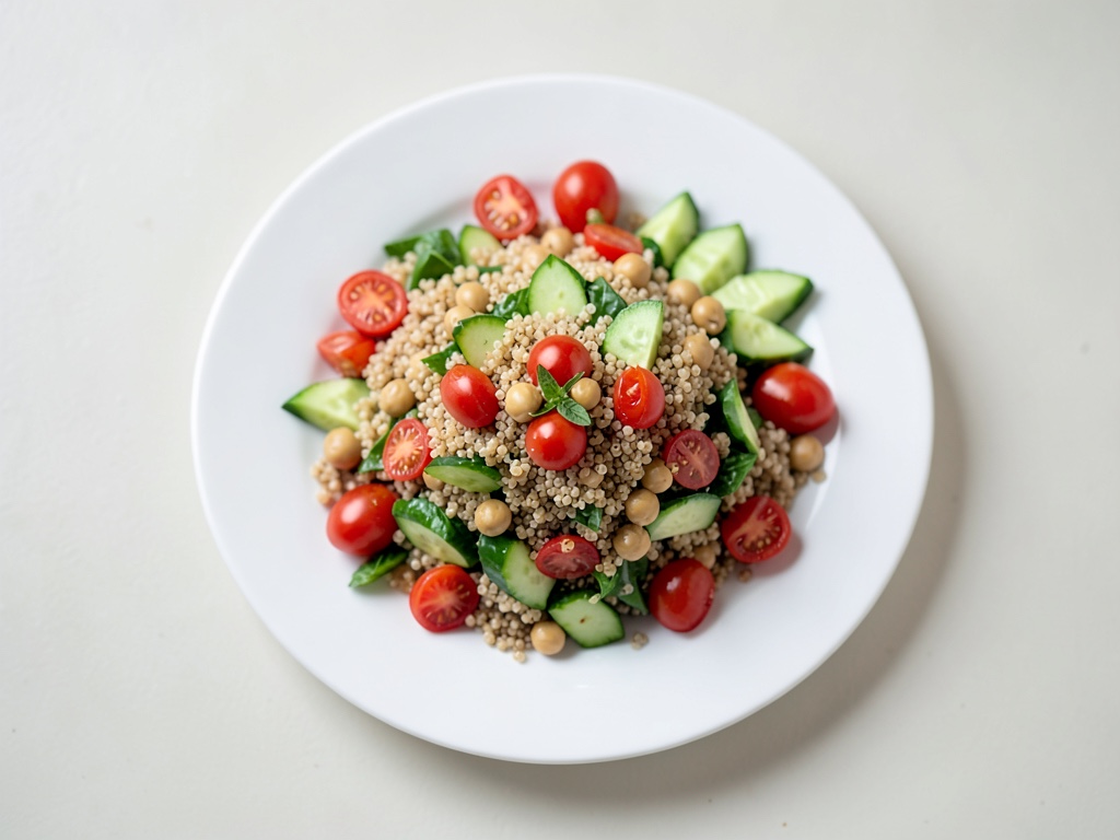 Insalata di quinoa mediterranea con ceci