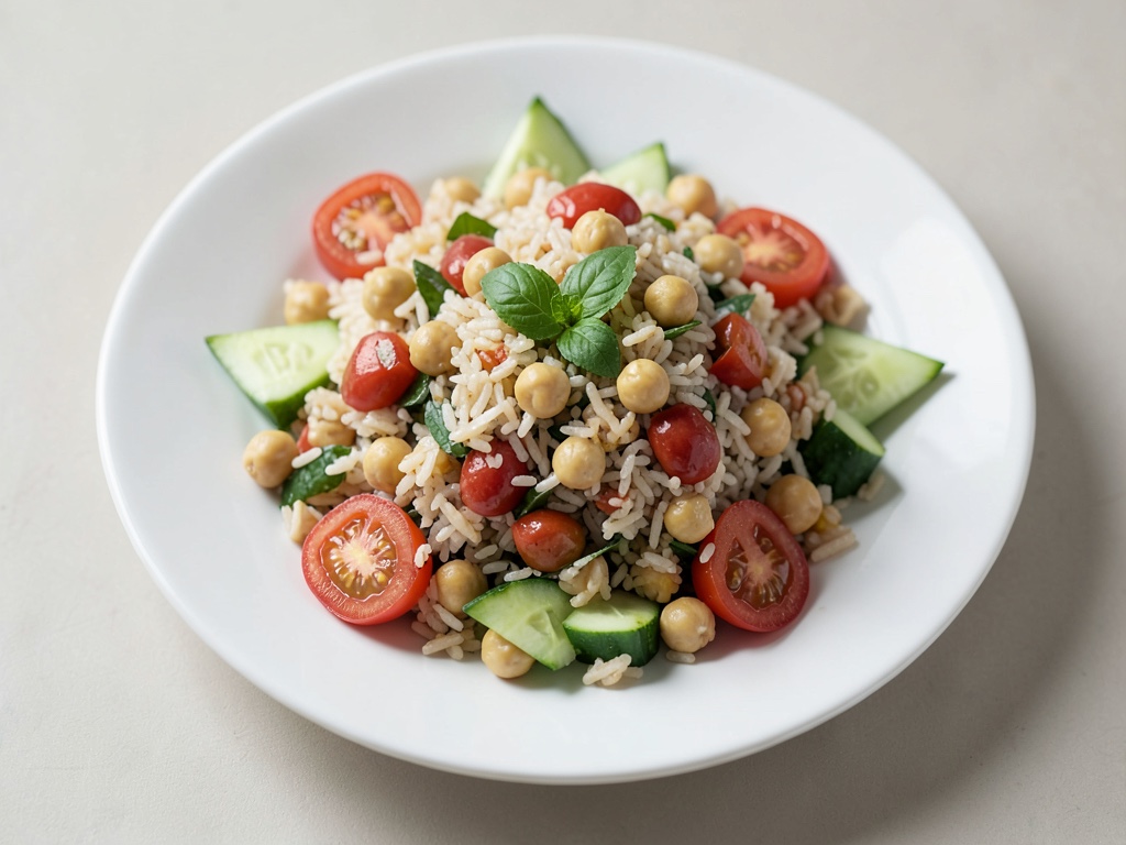 Insalata di riso mediterranea con ceci