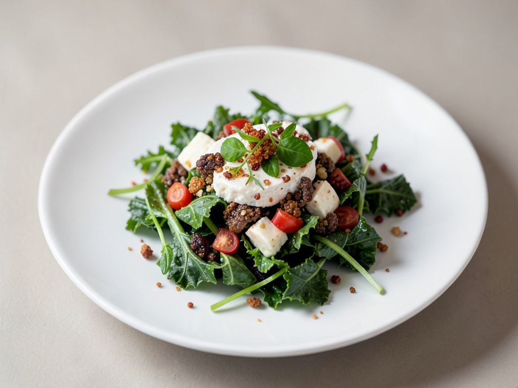 Insalata di cavolo riccio nordico con formaggio di capra
