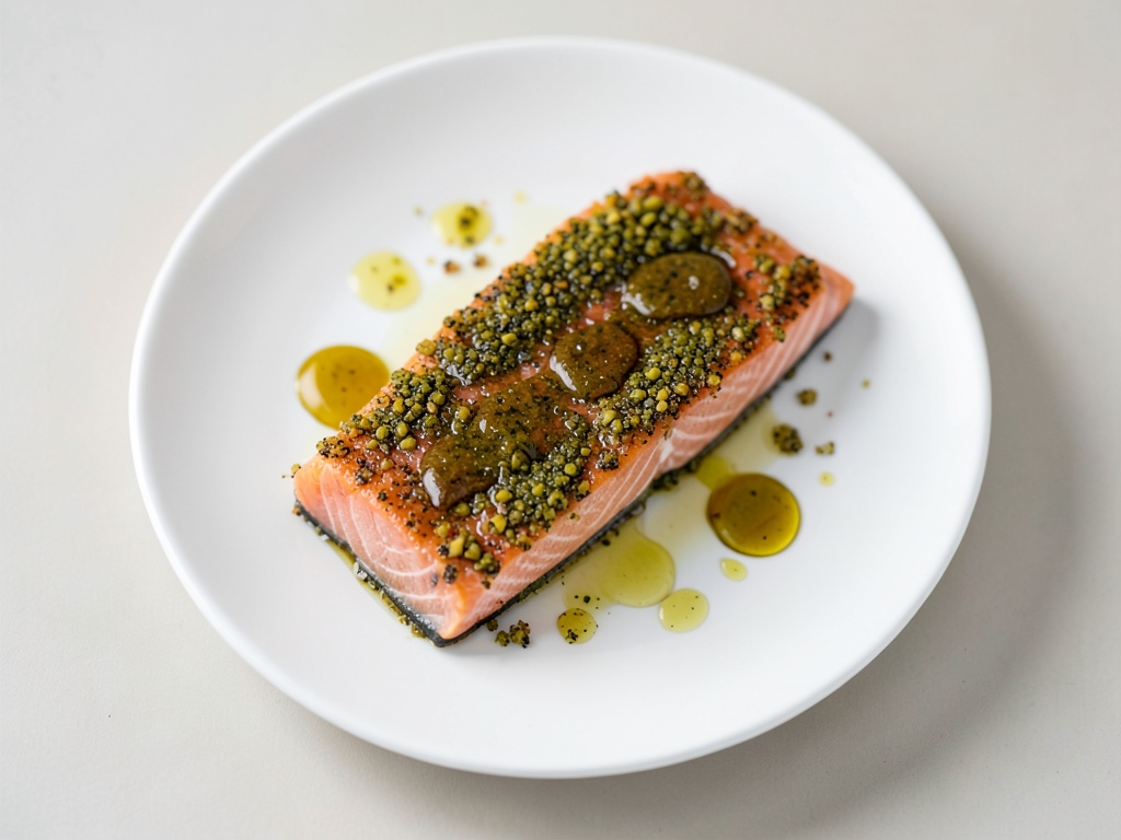 Norwegischer Lachs mit Senfkruste