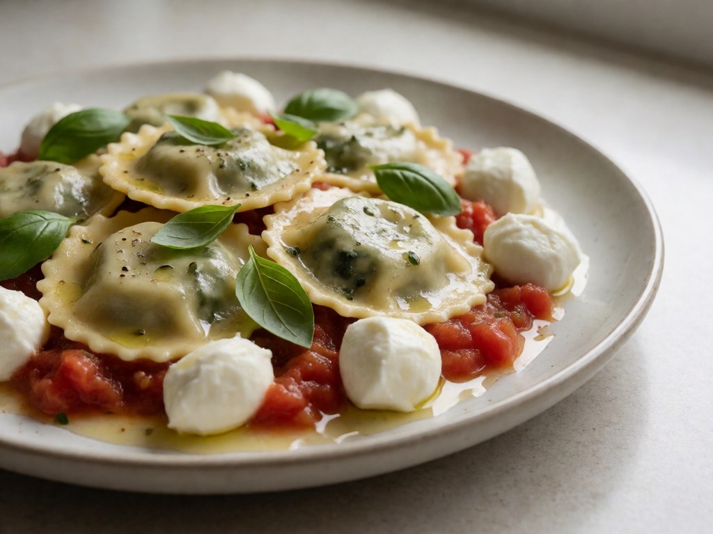 Ofen-Ravioli mit Tomaten-Basilikum-Soße