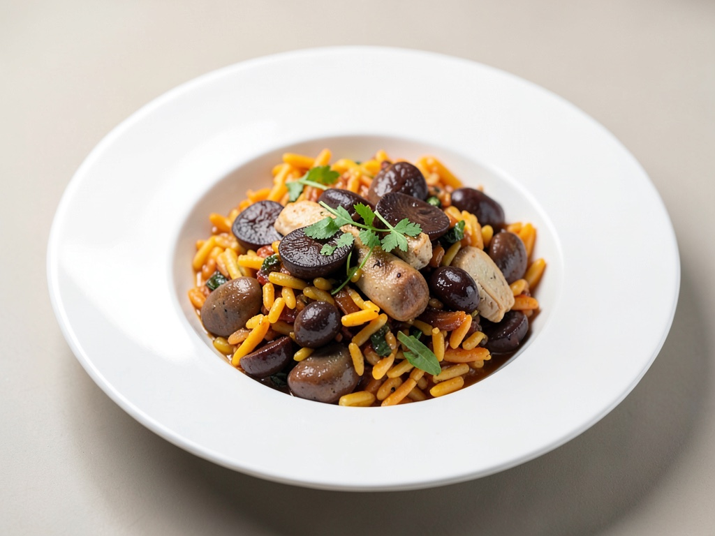 Schnelle Paella mit Hühnerleber und Zartbitterschokolade
