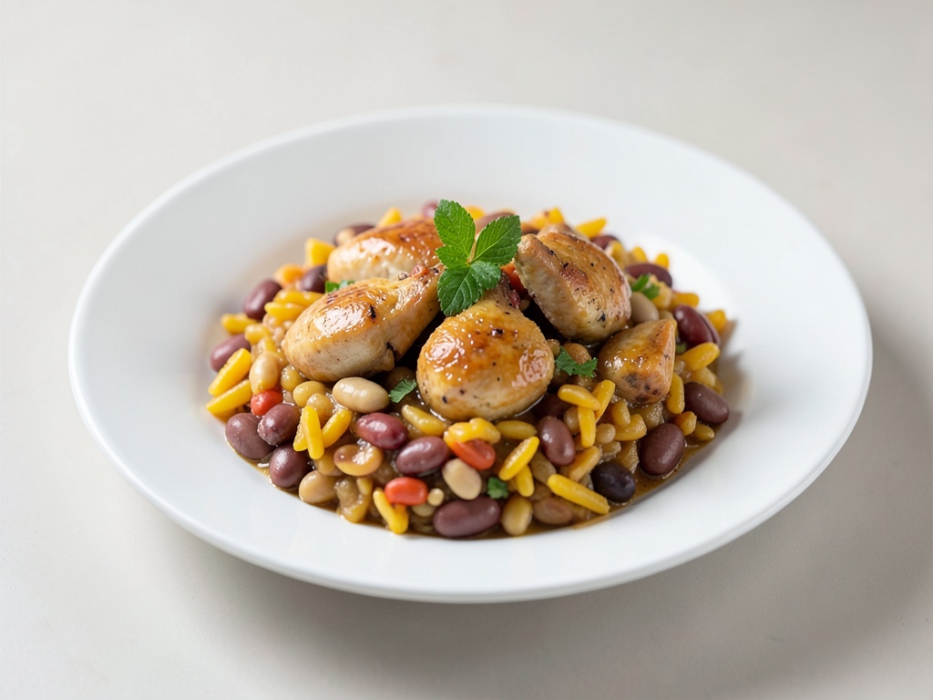 Schnelle Paella Valenciana mit Huhn und Bohnen