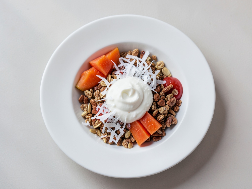 Papaya-Bowl mit Joghurt und Granola