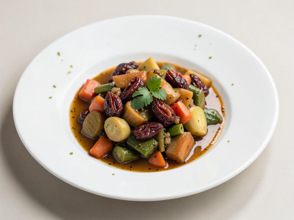 Guiso de verduras a la parisina con tomates secos al sol