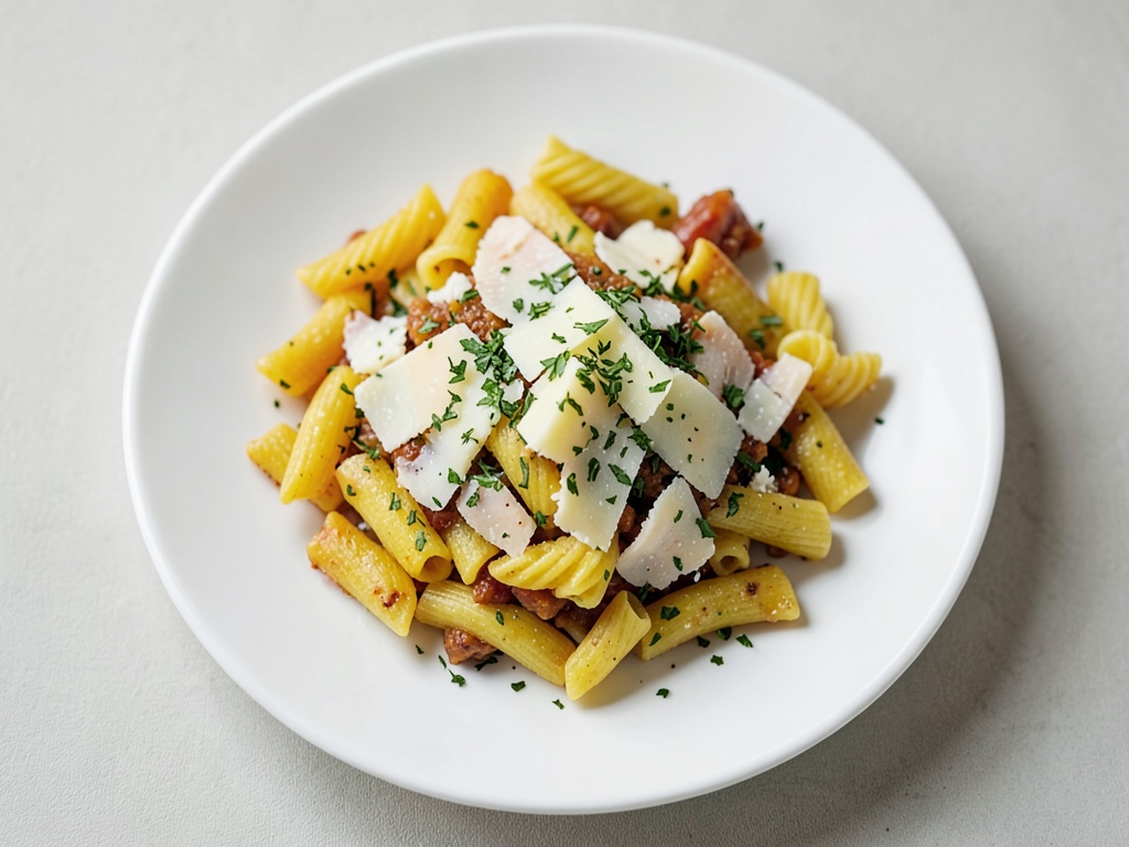 Pasta-Chips mit Käse und Kräutern
