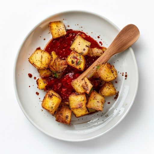 Patatas Bravas Crujientes con Salsa de Pimiento Picante