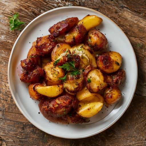 Patatas crujientes con salsa de ajo