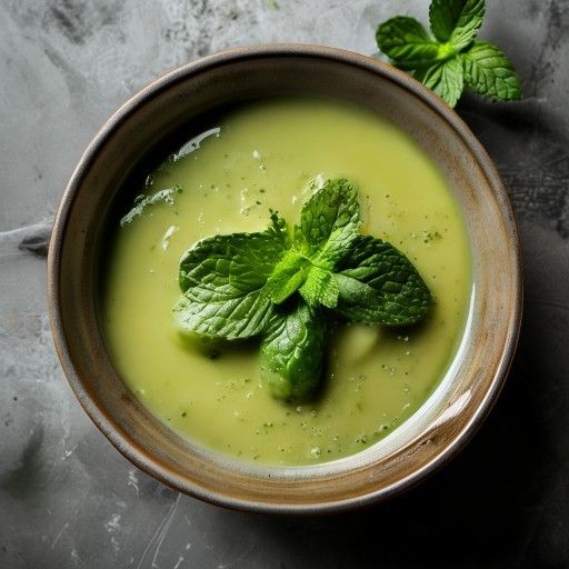 Sopa de guisantes y menta
