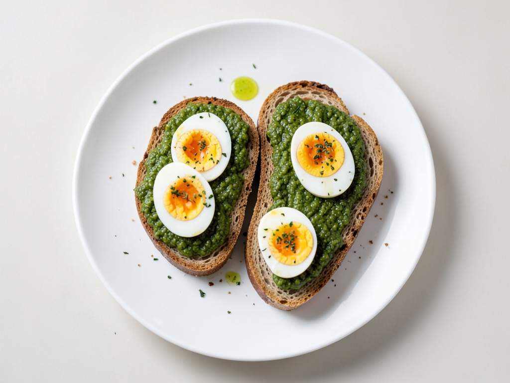 Pesto-Eier auf Toast