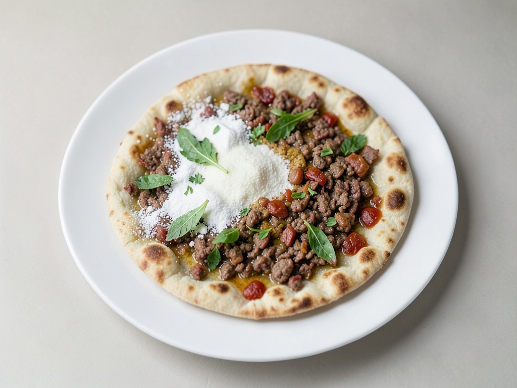 Pide (Türkisches Fladenbrot mit Fleisch)