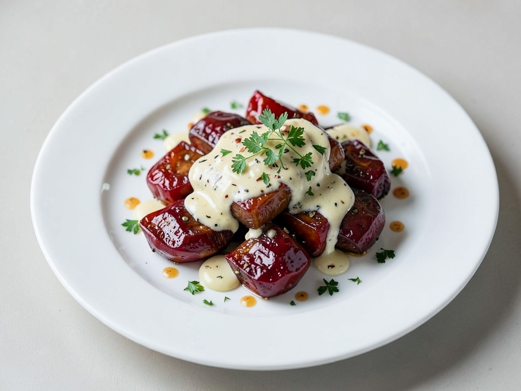 Pimientos glaseados con mantequilla de ajo y cebolla