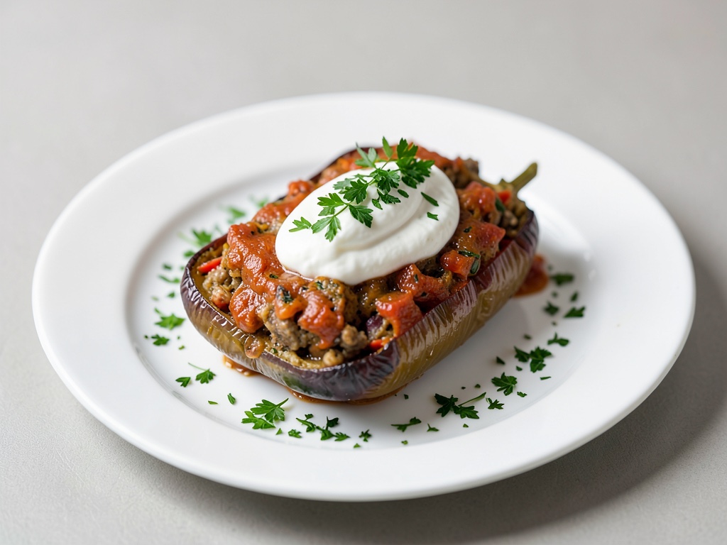 Pimientos rellenos con crema agria y hierbas