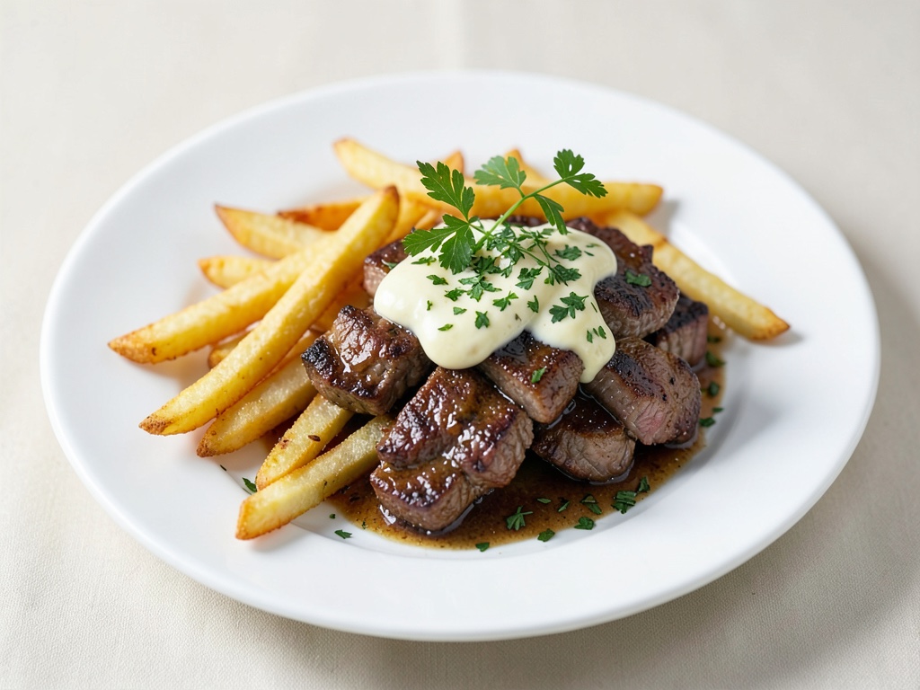 One-Pot Steakstreifen-Pommes mit Kräuterbutter