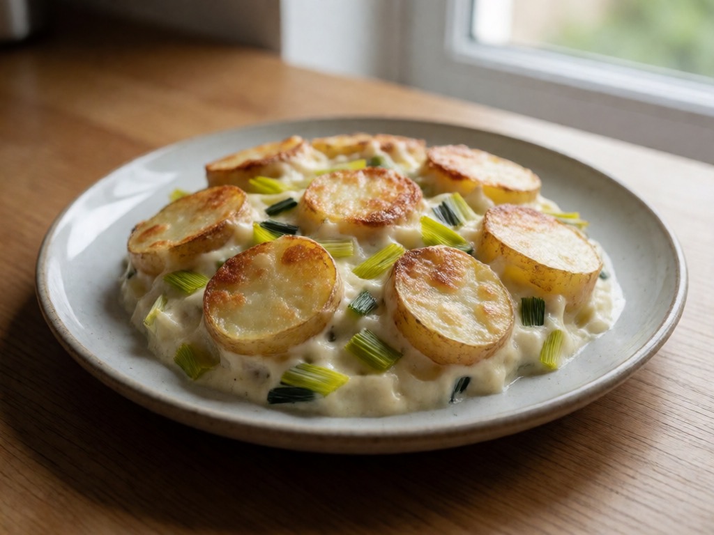 Kartoffel-Lauch-Gratin in der Heißluftfritteuse
