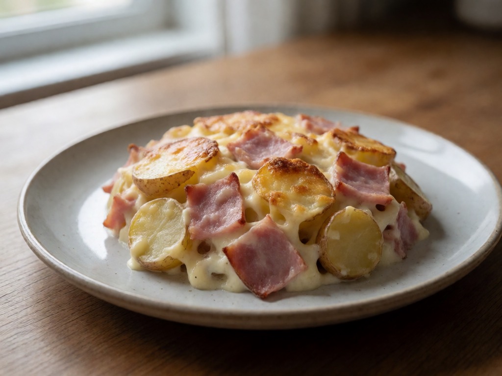 Kartoffelgratin mit Schinken und Käse