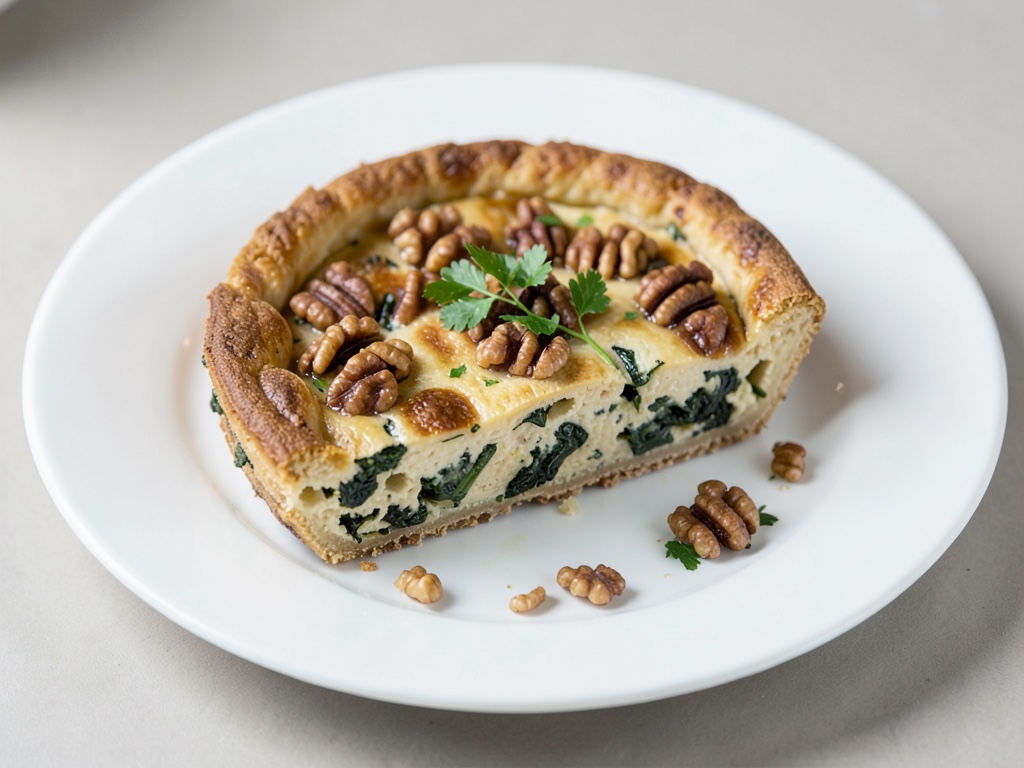 Quiche con noci e spinaci