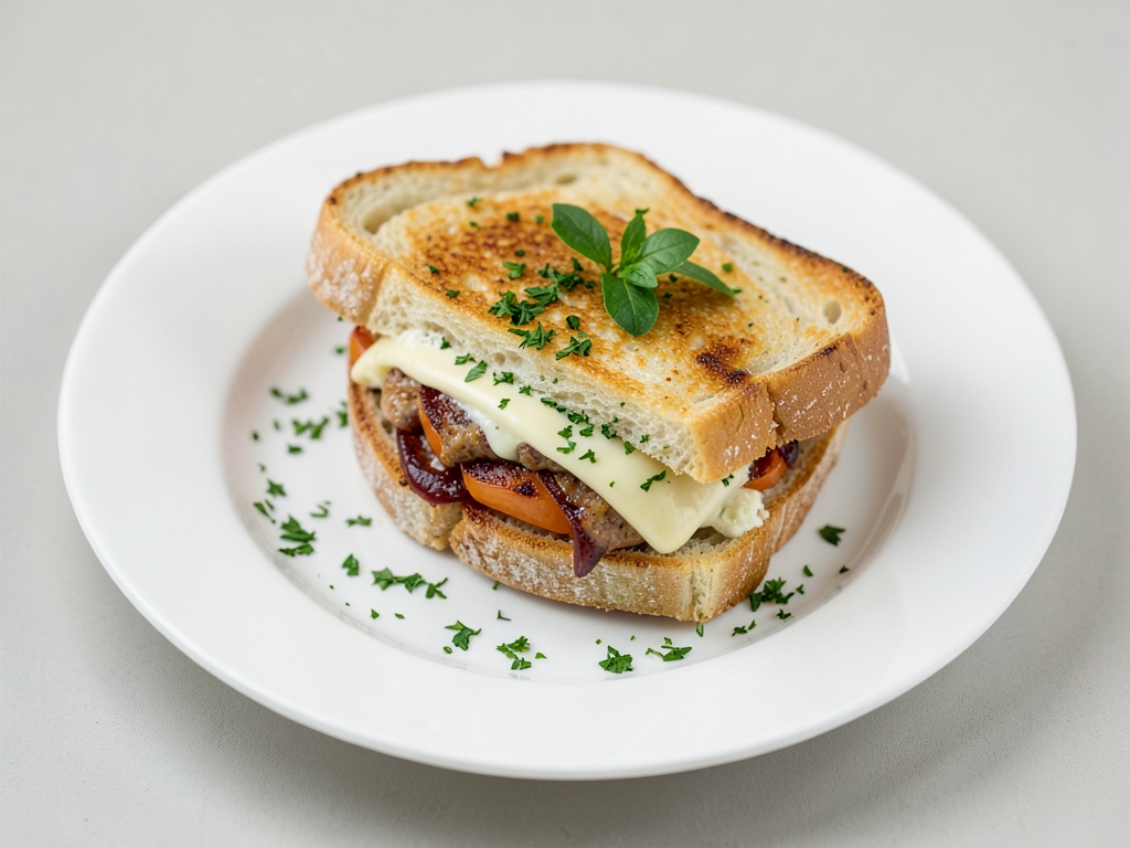 Schneller Croque Madame mit Kräuterbutter
