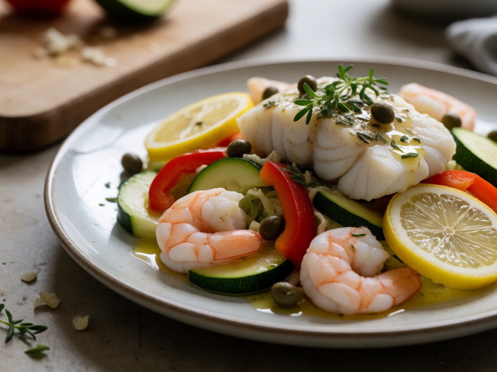 Schnelle Meeresfrüchte-Salat mit Zitronen-Dressing