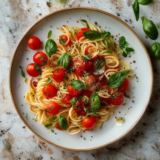 Schnelle One-Pan Pasta mit Tomaten und Basilikum