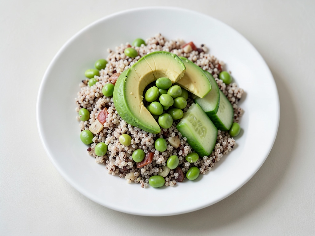 Quinoa-Bowl mit Avocado und Edamame