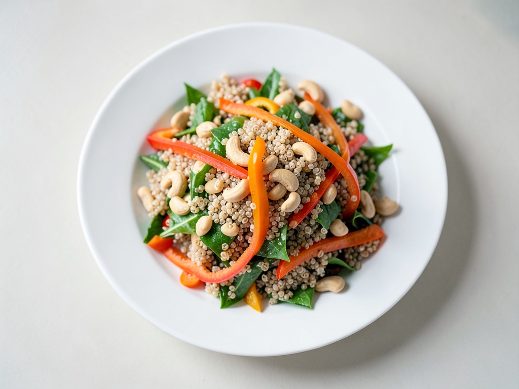 Insalata croccante di quinoa con arachidi