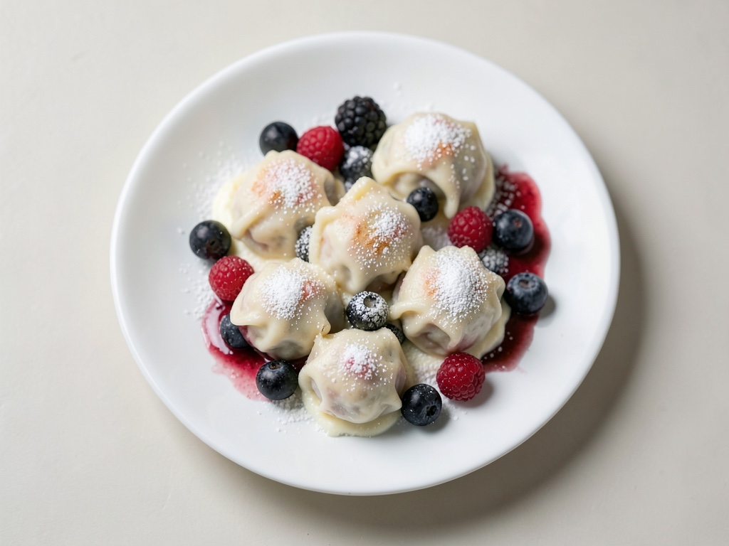 Rahmknödel mit Beeren