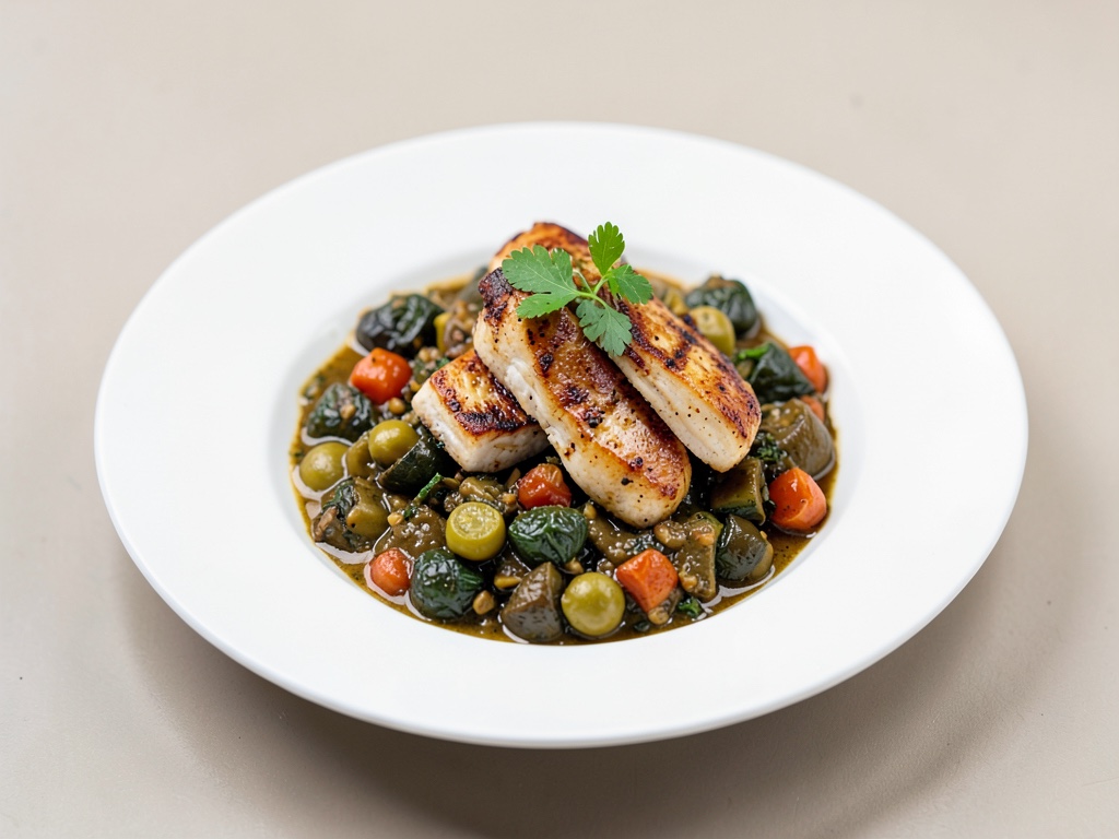 Ratatouille-Bowl mit gegrilltem Hähnchen