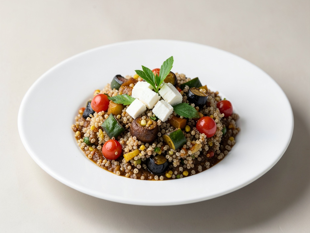 Ratatouille-Bowl mit Quinoa und Feta