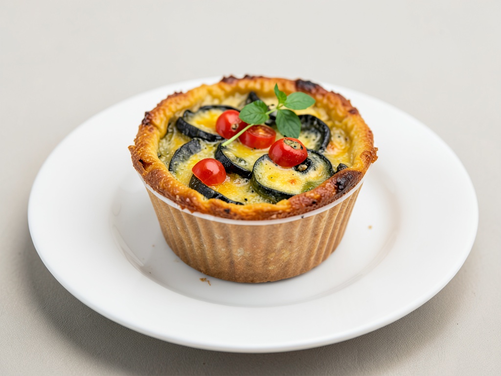 Mini-Ratatouille-Quiche en molde para muffins