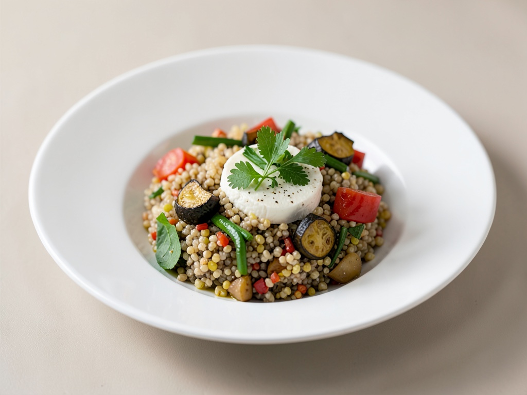 Ratatouille Quinoa Bowl mit Ziegenkäse