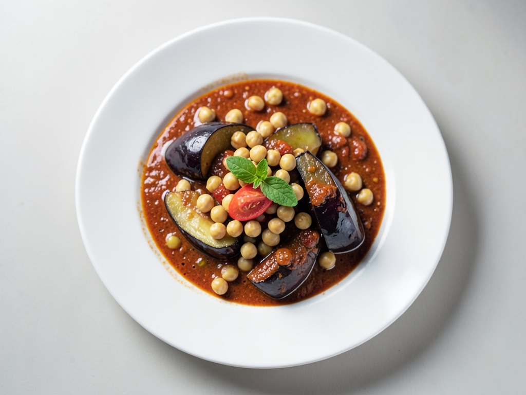 Rotes Curry mit Aubergine und Kichererbsen