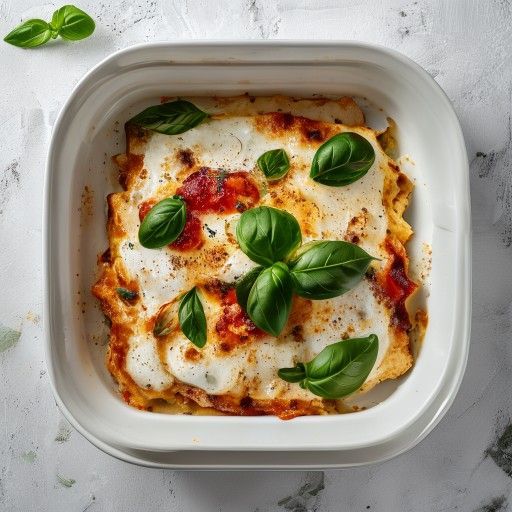 Ofen-Rot-/Grün-Paprika-Burrata-Lasagne