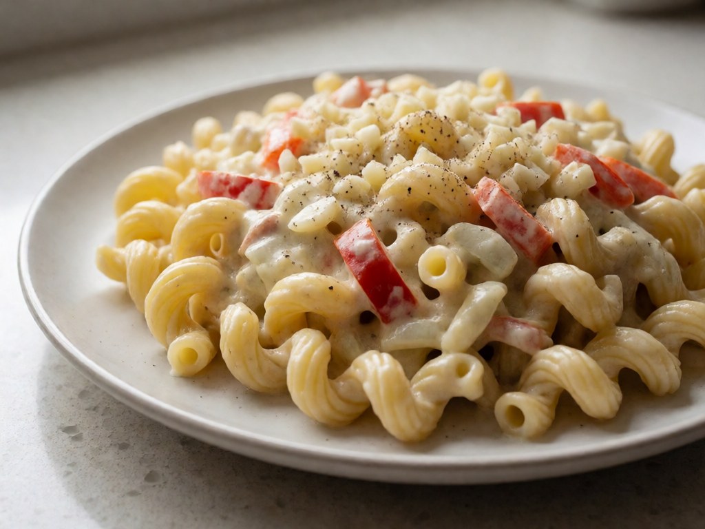 Geröstete Paprika-Gorgonzola Cavatappi