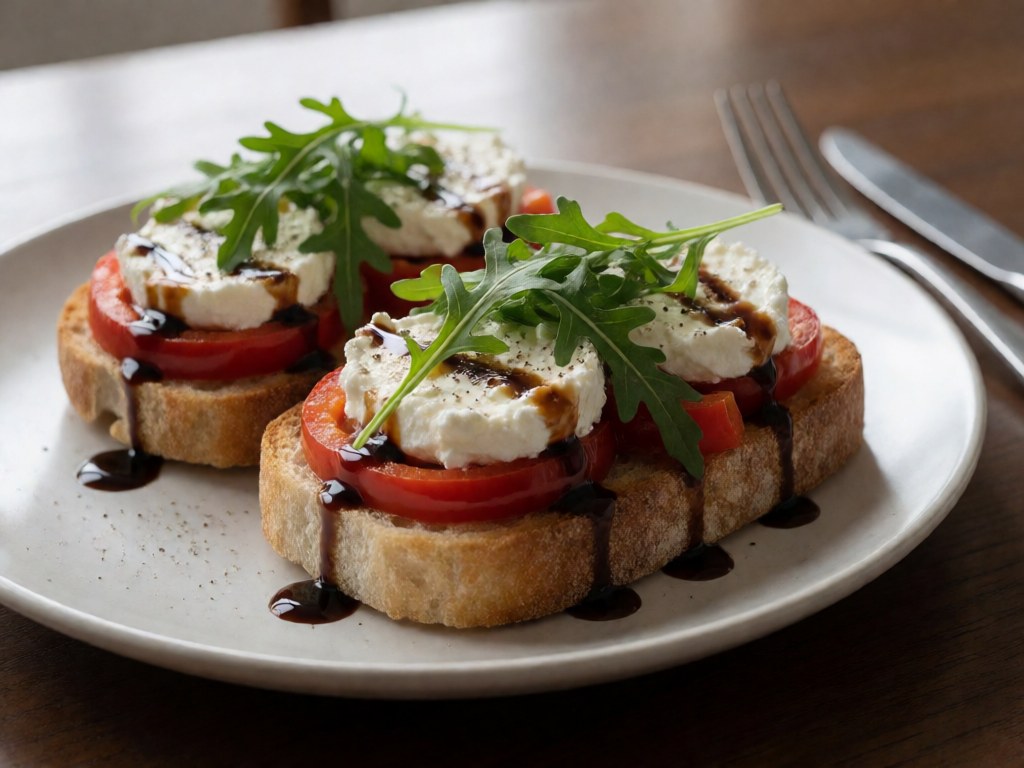 Geröstete Paprika-Bruschetta mit Ziegenkäse