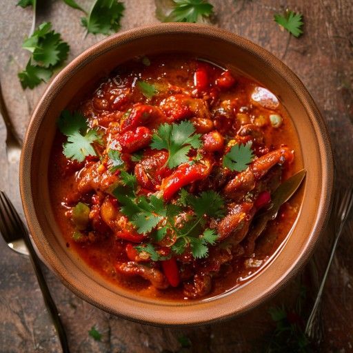 Chili de Pimientos Asados y Habas Blancas
