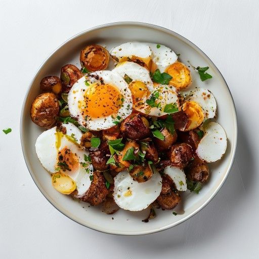 Geröstete Kartoffel-Salat-Bowl mit Chorizo